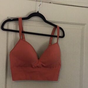 Athleta Orange Seamless Sports Bra Intimates